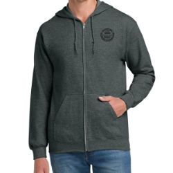 Gildan Heavy Blend Full-Zip Hooded Sweatshirt, Dark Heather Grey (3XL) 